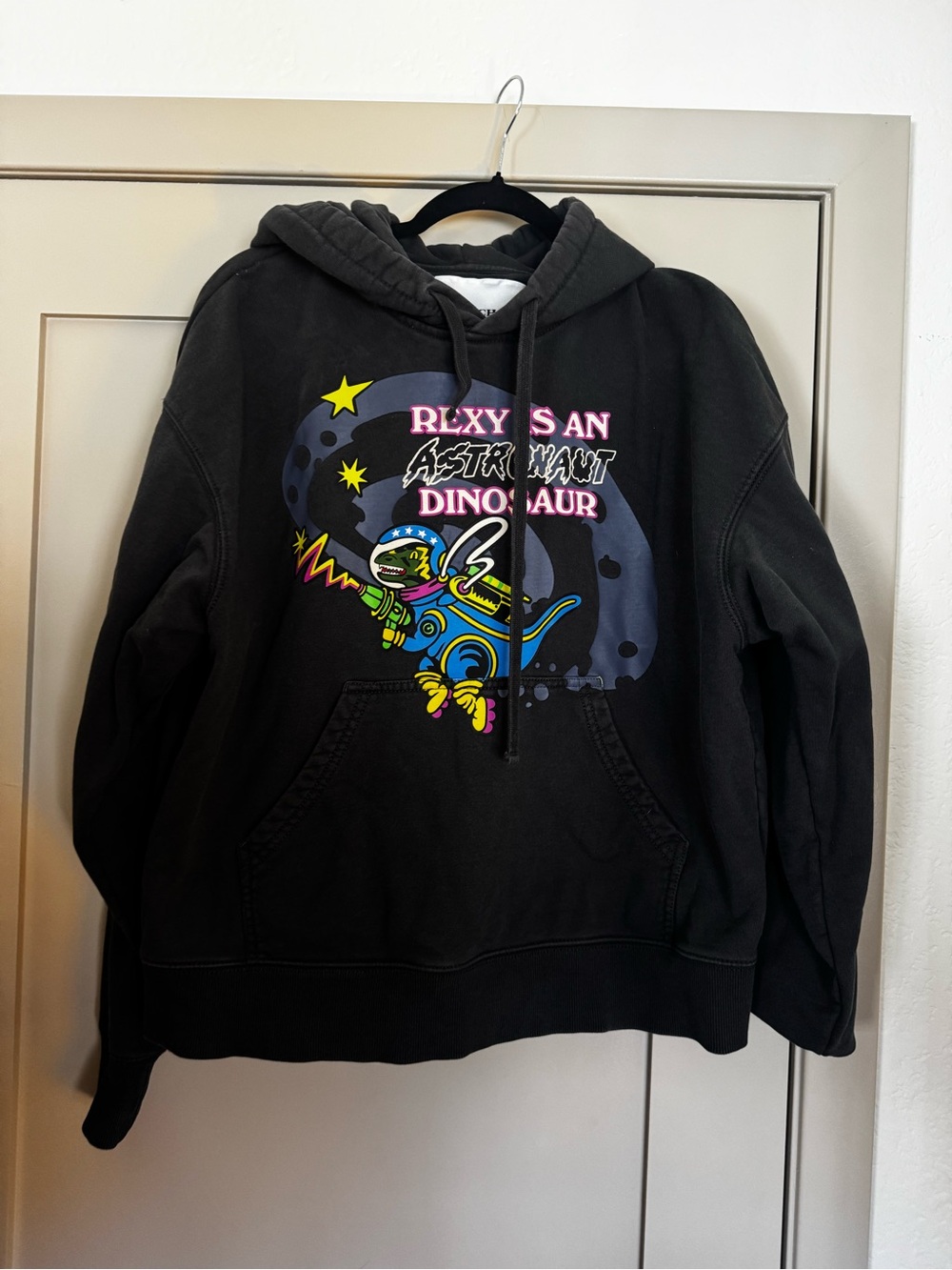 COACH Black Men’s Hoodie Jacket with Pink Logo Accent featuring Astronaut Rex